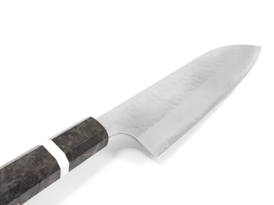 ORYOKI Santokumesser*Allzweckmesser SPG2 Migaki Tsuchime Santoku 180, Birke