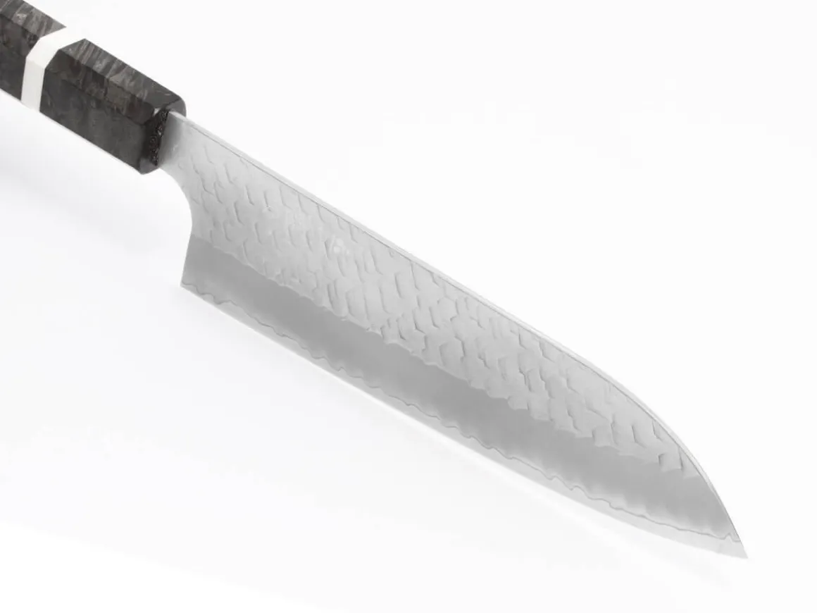 ORYOKI Santokumesser*Allzweckmesser SPG2 Migaki Tsuchime Santoku 180, Birke