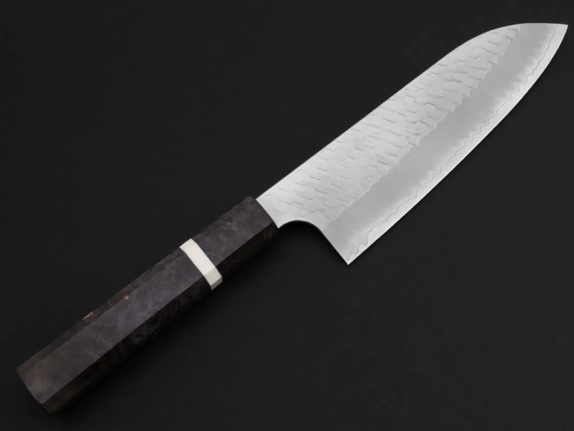 ORYOKI Santokumesser*Allzweckmesser SPG2 Migaki Tsuchime Santoku 180, Birke