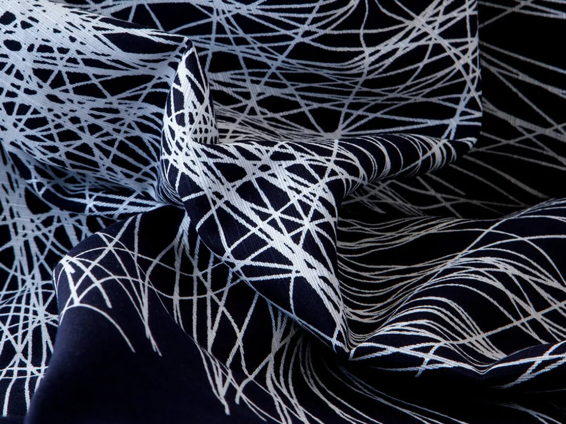 ORYOKI Furoshiki*Baumwolltasche Furoshiki Tsuru, indigo, 100 cm