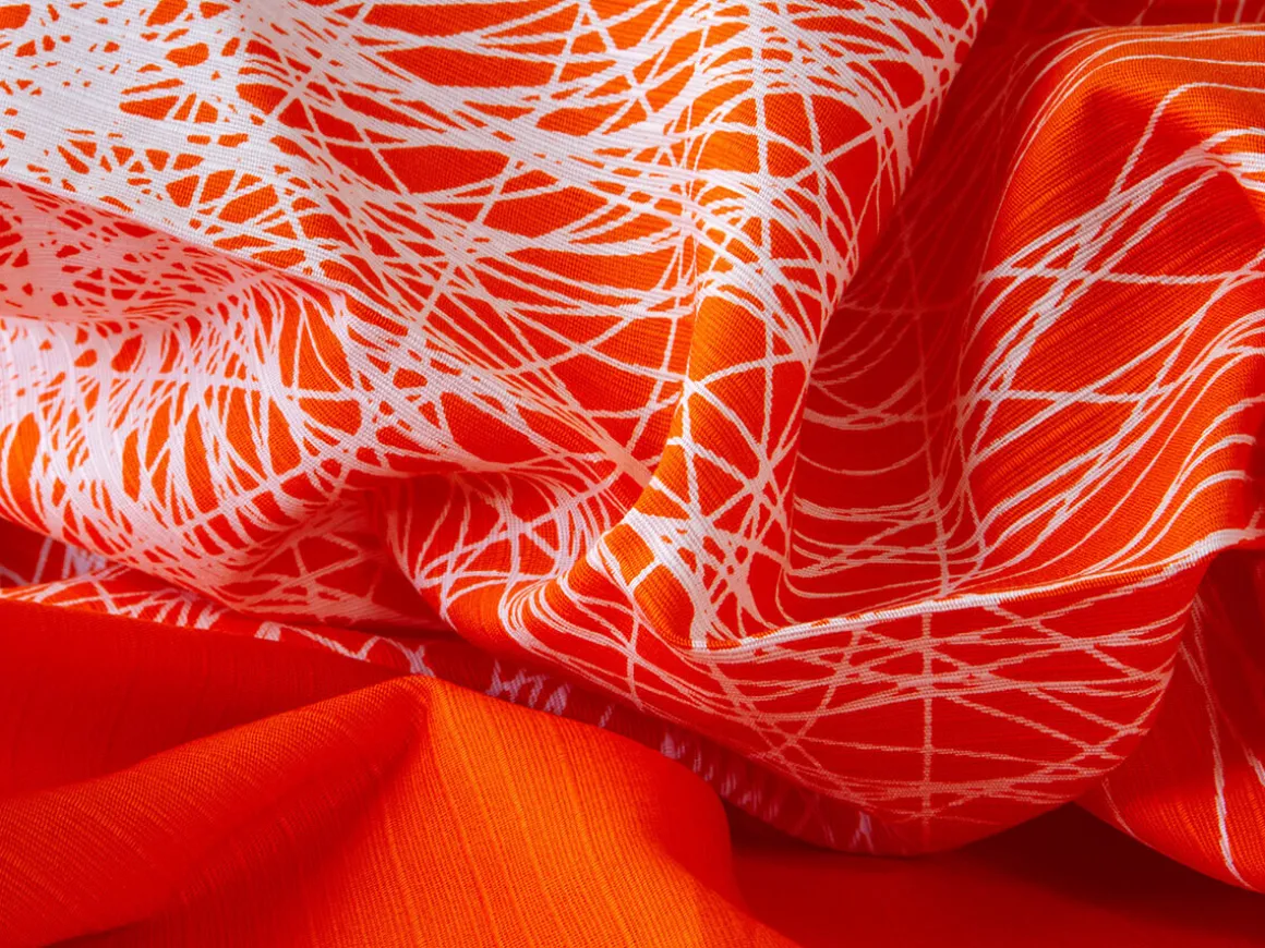 ORYOKI Furoshiki*Baumwolltasche Furoshiki Tsuru, orange, 100 cm