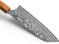 ORYOKI Bunka Messer|Damastmesser*Damastmesser Bunka 170 SG2, 63 Lagen, Olive