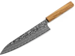 ORYOKI Gyuto Messer|Damastmesser*Damastmesser Gyuto 210 SG2, 63 Lagen, Olive