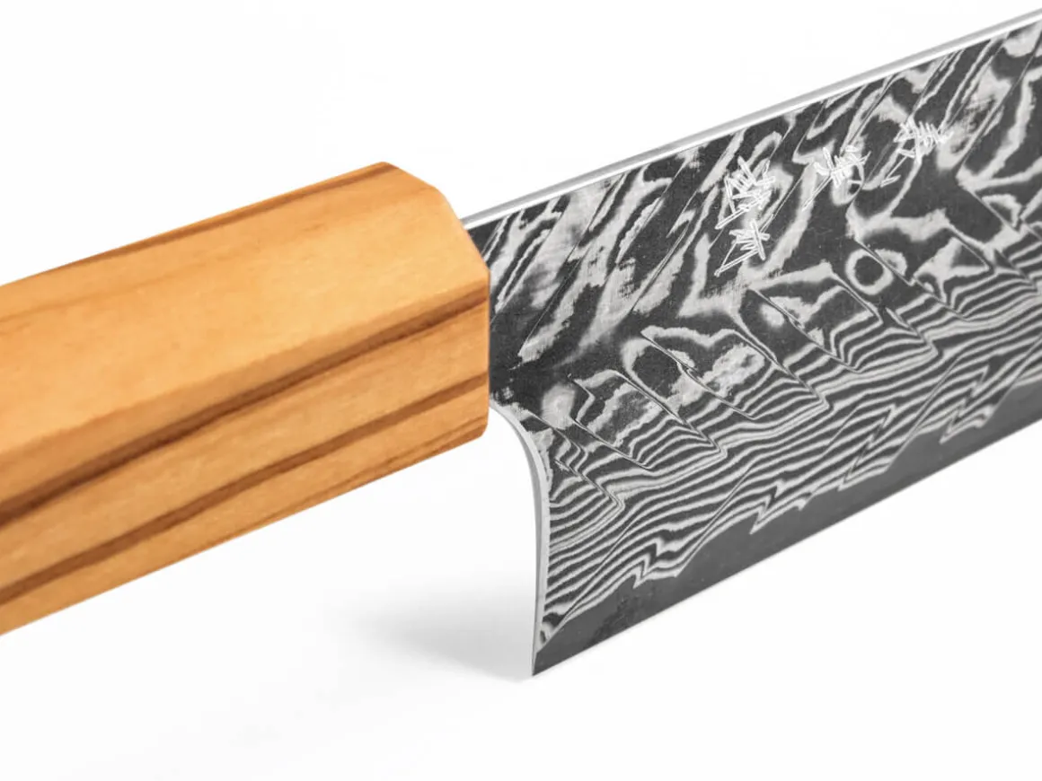 ORYOKI Gyuto Messer|Damastmesser*Damastmesser Gyuto 210 SG2, 63 Lagen, Olive