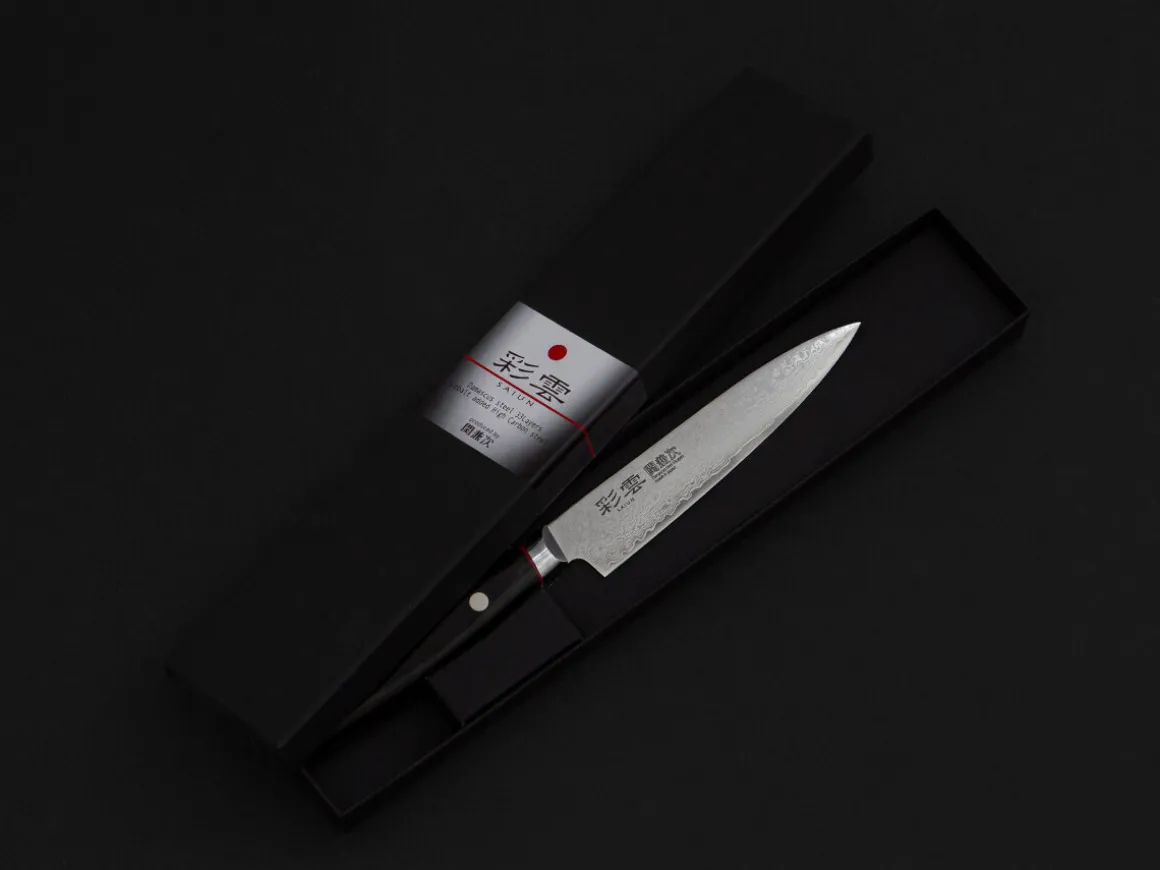ORYOKI Petty Messer|Damastmesser*Damastmesser Saiun Allzweckmesser, 120 mm, 32 Lagen