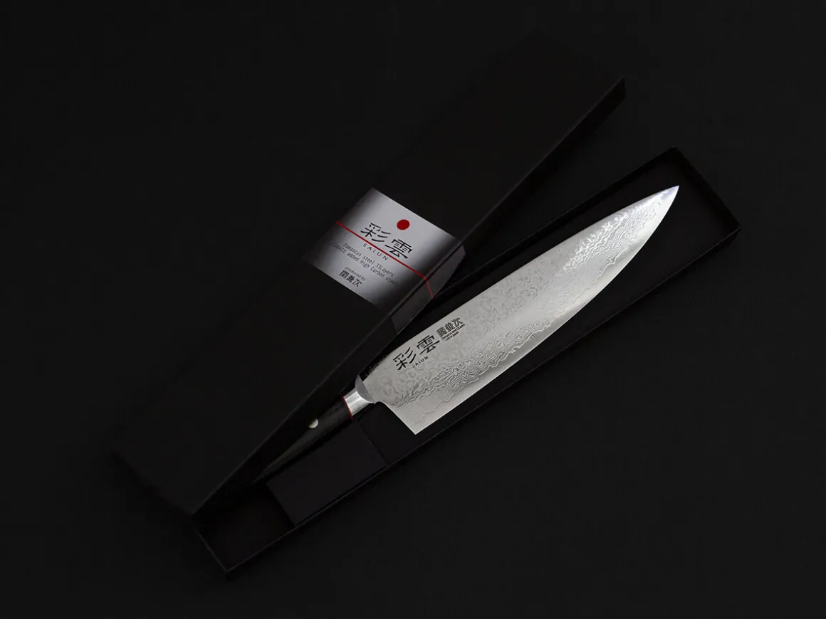 ORYOKI Gyuto Messer|Damastmesser*Damastmesser Saiun Gyutou, 230 mm, 32 Lagen