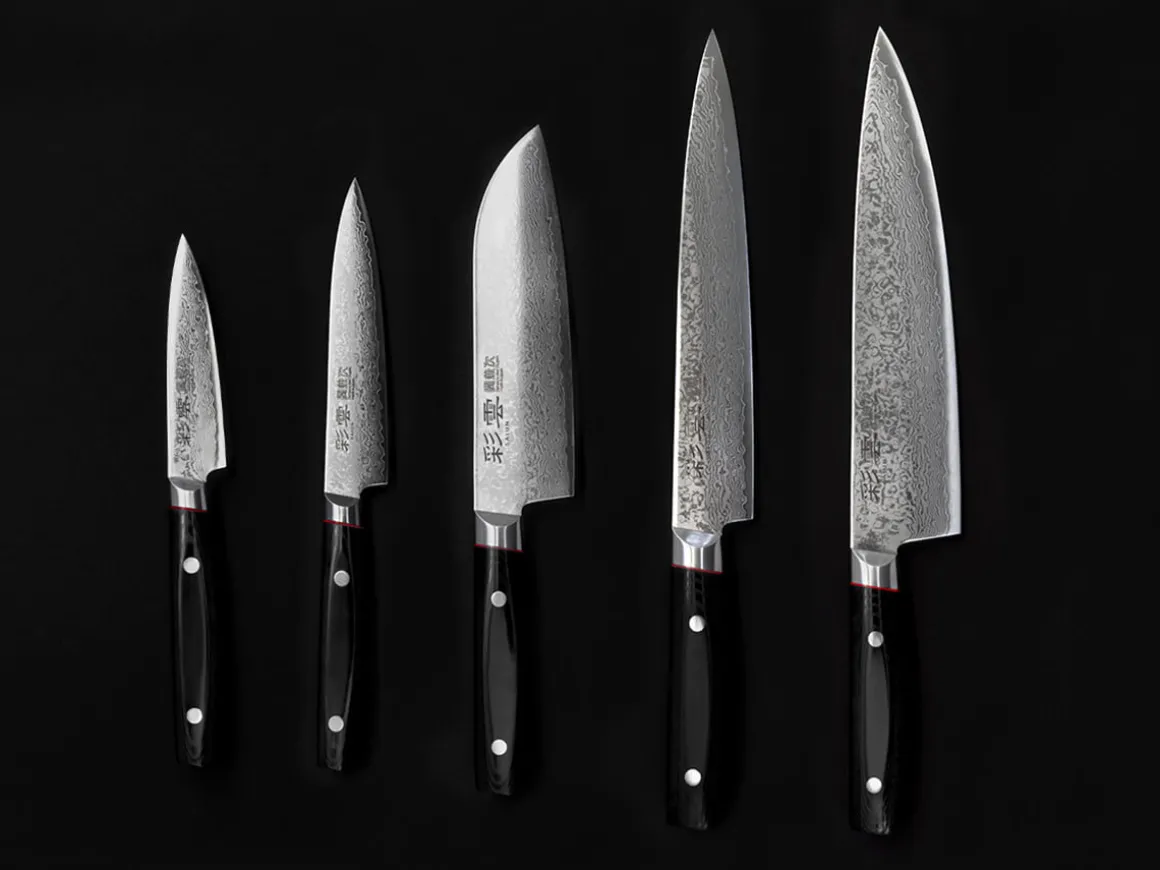 ORYOKI Santokumesser|Damastmesser*Damastmesser Saiun Santoku, 170 mm, 32 Lagen