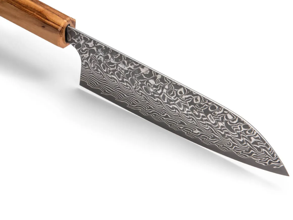 ORYOKI Santokumesser|Damastmesser*Damastmesser Santoku 170 SG2, 63 Lagen, Olive