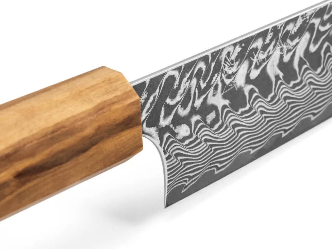 ORYOKI Sashimi Messer|Damastmesser*Damastmesser Sujihiki 270 SG2, 63 Lagen, Olive