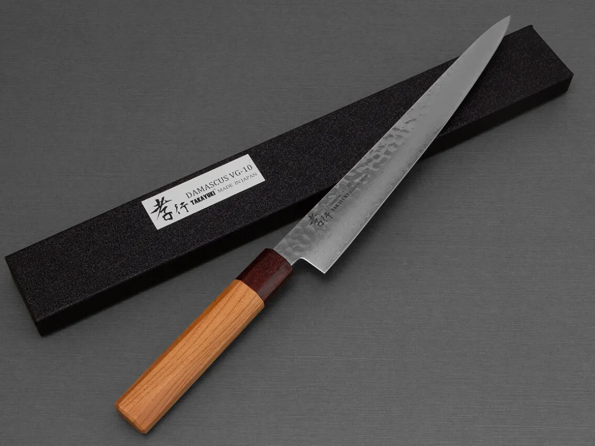 ORYOKI Sashimi Messer|Damastmesser*Damastmesser Sujihiki 240, VG-10, Hammerschlag