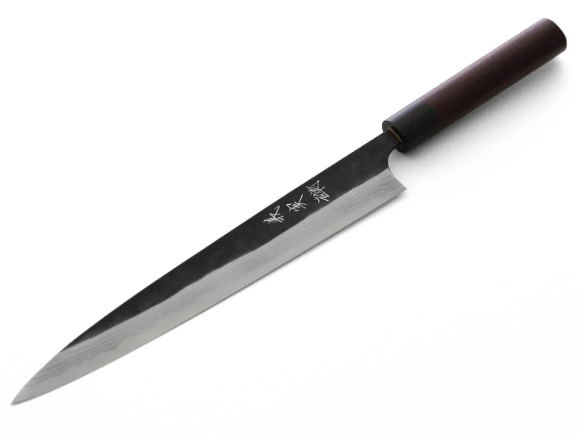 ORYOKI Sushi-Messer|Sashimi Messer*Damastmesser Yanagiba 270 Kuroshiage Nami, 12 Lagen