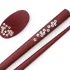 ORYOKI Essstäbchen*Essstäbchen Set mit Ablage Sakura, Purple Heart