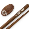ORYOKI Essstäbchen*Essstäbchen Set mit Ablage Sakura, Granadillo