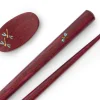 ORYOKI Essstäbchen*Essstäbchen Set mit Ablage Tonbo, Purple Heart