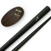 ORYOKI Essstäbchen*Essstäbchen Set mit Ablage Tonbo, Ebenholz