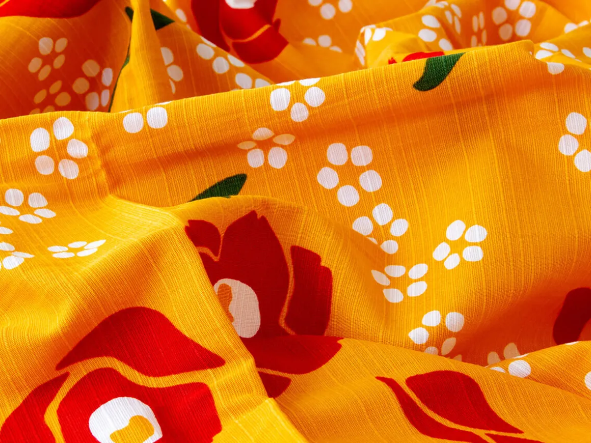 ORYOKI Furoshiki*Furoshiki Tsubaki, orange, 90 cm