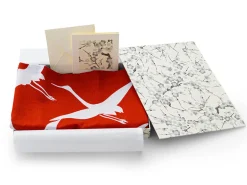 ORYOKI Furoshiki*Geschenkset Chiyogami mit Furoshiki Kuren M, rot
