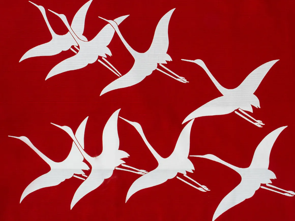 ORYOKI Furoshiki*Geschenkset Chiyogami mit Furoshiki Kuren M, rot