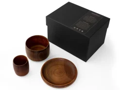 ORYOKI Lacquerware*Geschirr-Set Turari Wan Sara braun