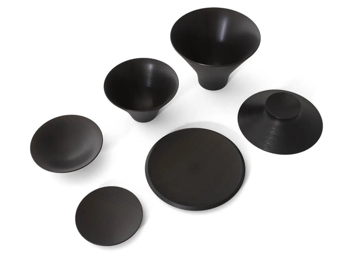 ORYOKI Holzschalen|Oryoki*Geschirr-SetTsumugi, 6-teilig, schwarz