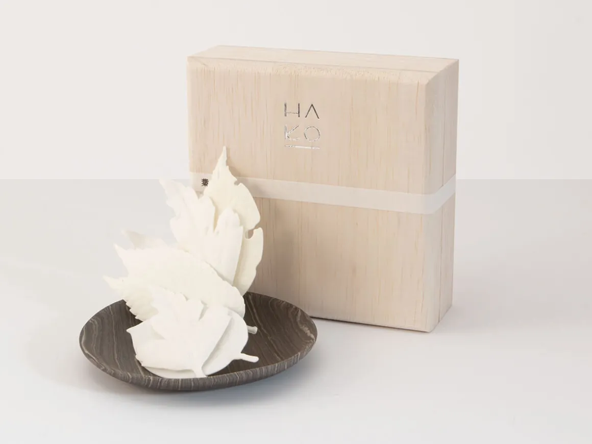 ORYOKI HA KO Paper Incense*HA KO 03, Paper Incense, Box 8 Blatt mit Räucherschale