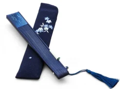 ORYOKI Handfächer*Handfächer Ai Kagetsu, Indigo-Blau