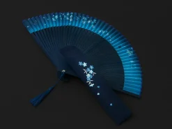 ORYOKI Handfächer*Handfächer Ai Kagetsu, Indigo-Blau