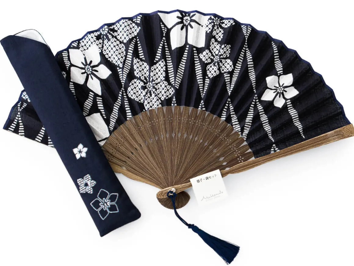 ORYOKI Handfächer*Handfächer Aihitoe Kon, blau