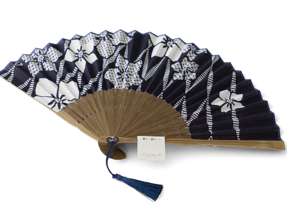 ORYOKI Handfächer*Handfächer Aihitoe Kon, blau