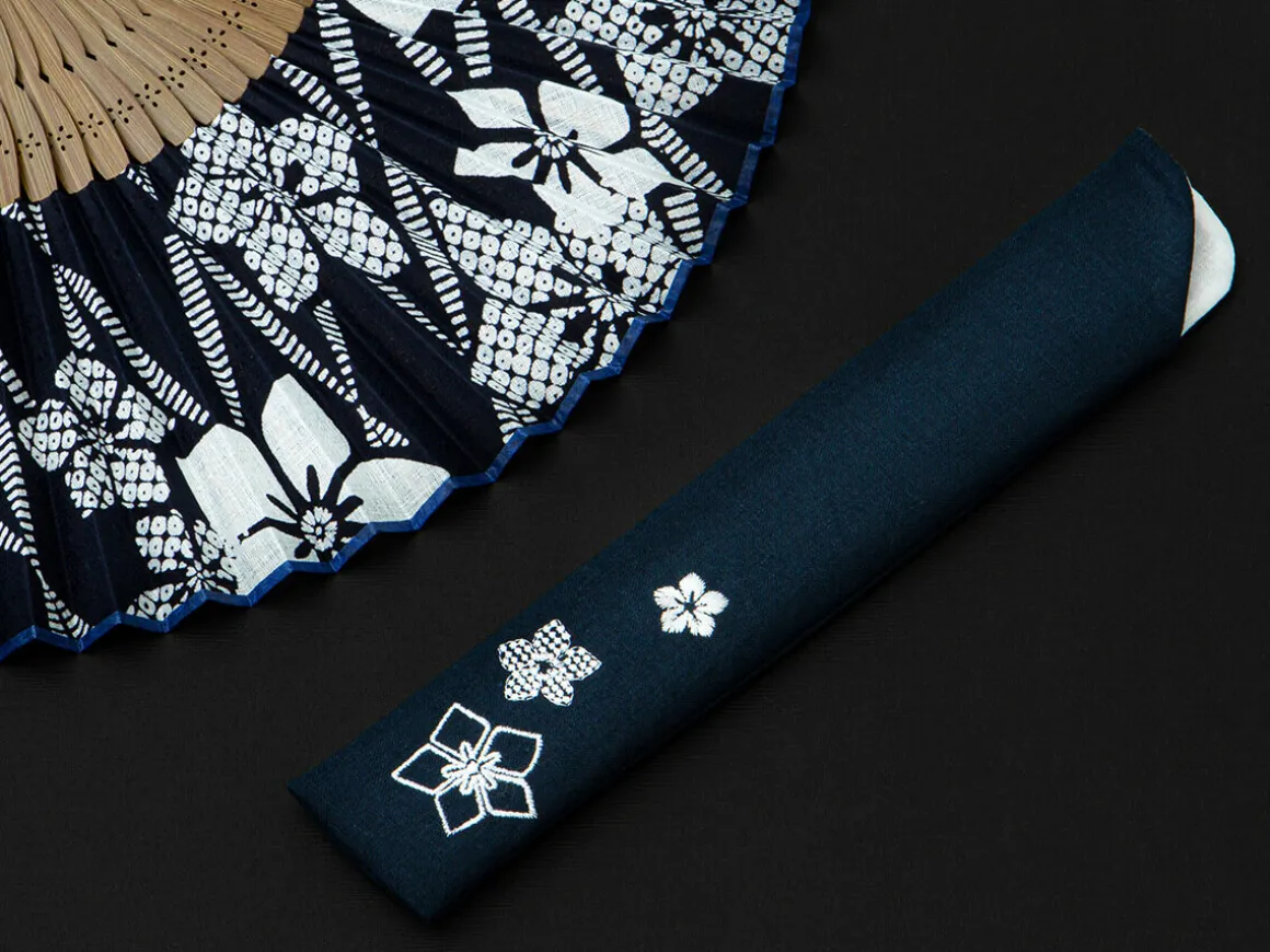 ORYOKI Handfächer*Handfächer Aihitoe Kon, blau