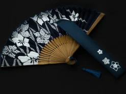 ORYOKI Handfächer*Handfächer Aihitoe Kon, blau
