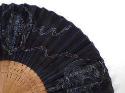 ORYOKI Handfächer*Handfächer Fujin Raijin, Donner-Gott, blau