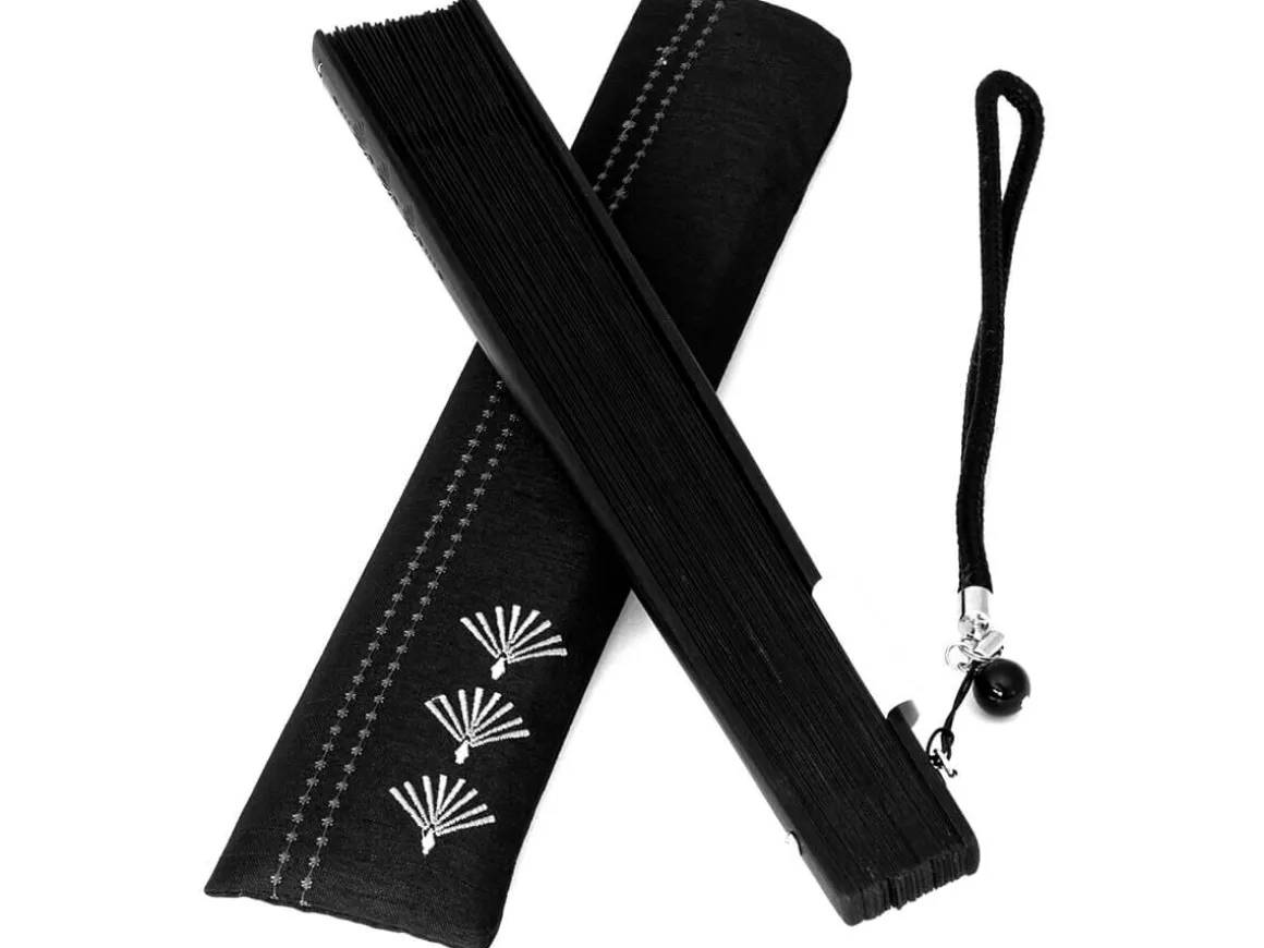 ORYOKI Handfächer*Handfächer Kuroi taki, schwarz