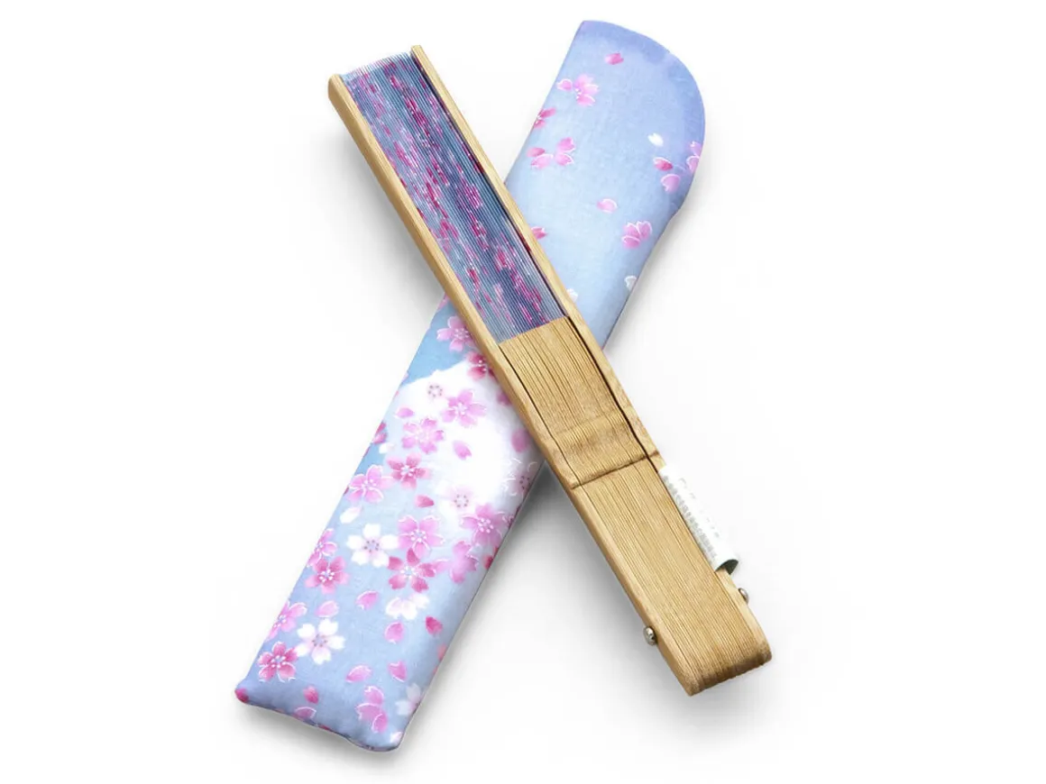 ORYOKI Handfächer*Handfächer Sakura Fubuki, Kirschblüte blau
