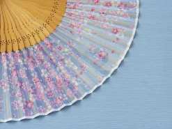 ORYOKI Handfächer*Handfächer Sakura Fubuki, Kirschblüte blau