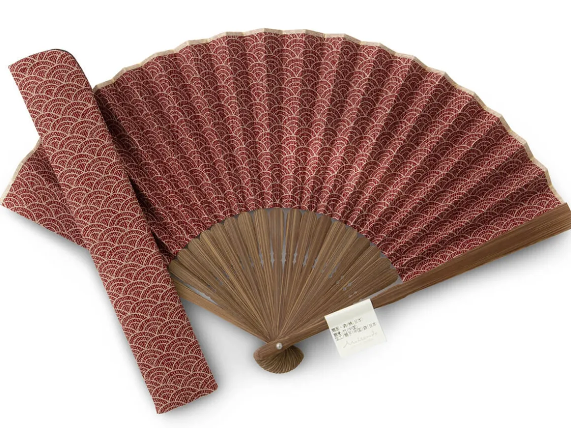 ORYOKI Handfächer*Handfächer Seikaiha, Rot