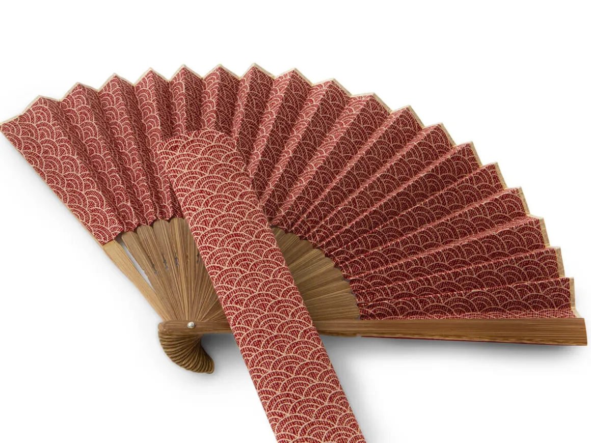 ORYOKI Handfächer*Handfächer Seikaiha, Rot
