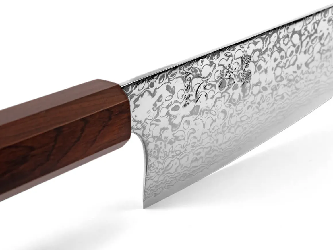 ORYOKI Santokumesser|Damastmesser*Hatsukokoro Ginga34 Santoku 180, ATS-34