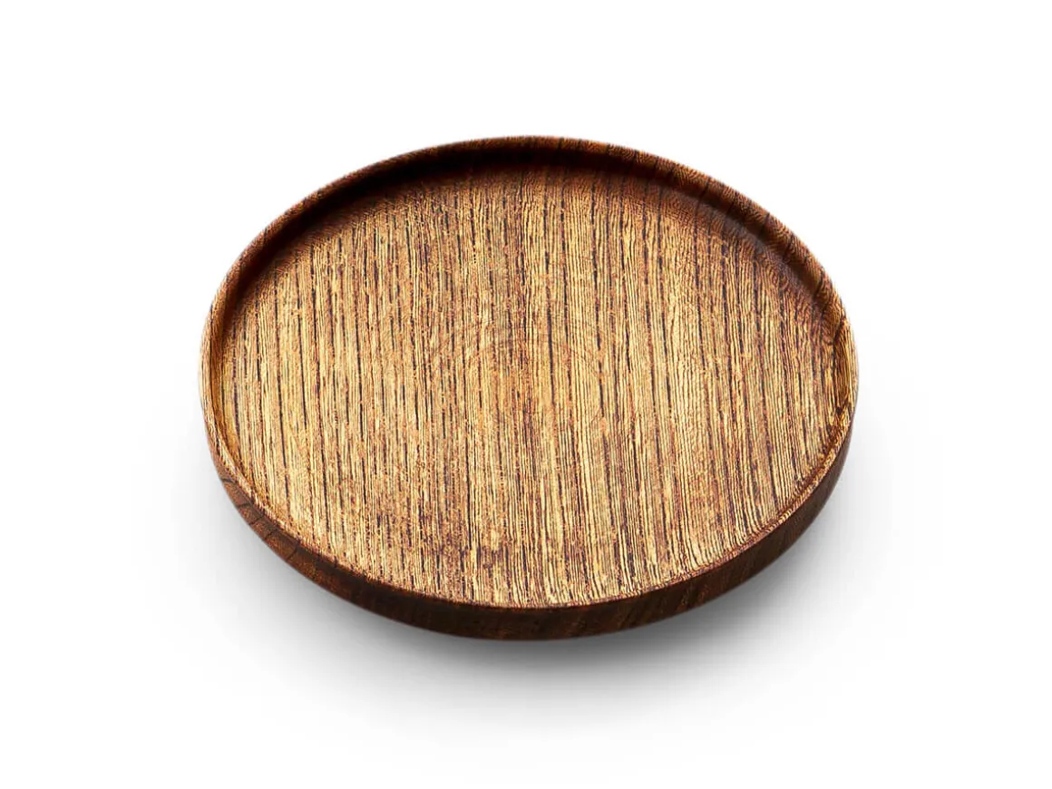 ORYOKI Holzschalen|Lacquerware*Holztablett Sen, Ø 12 cm, braun