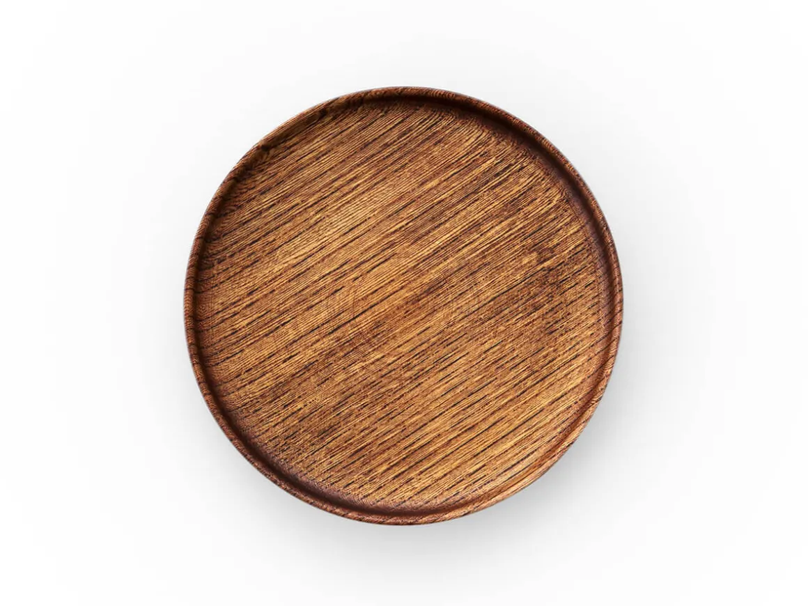 ORYOKI Holzschalen|Lacquerware*Holztablett Sen, Ø 12 cm, braun
