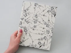 ORYOKI Japanpapier*Japanbuch Tokyo Memo, Chiyogami Blütenäste elfenbein, 17 x 22 cm