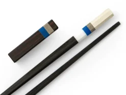 ORYOKI Essstäbchen*Japanische Essstäbchen Aoyama Blue, Ebenholz, mit Ablage