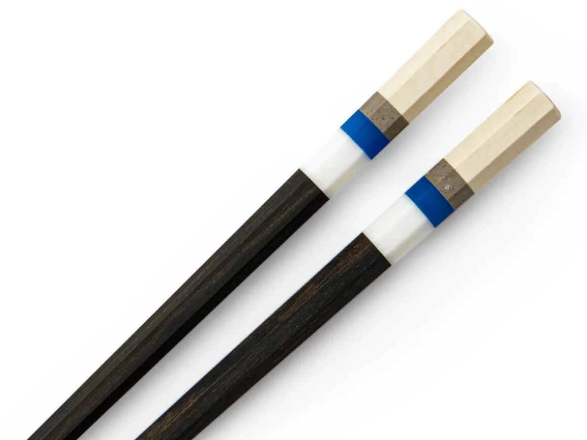 ORYOKI Essstäbchen*Japanische Essstäbchen Aoyama Blue, Ebenholz, mit Ablage