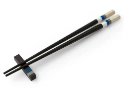 ORYOKI Essstäbchen*Japanische Essstäbchen Aoyama Blue, Ebenholz, mit Ablage