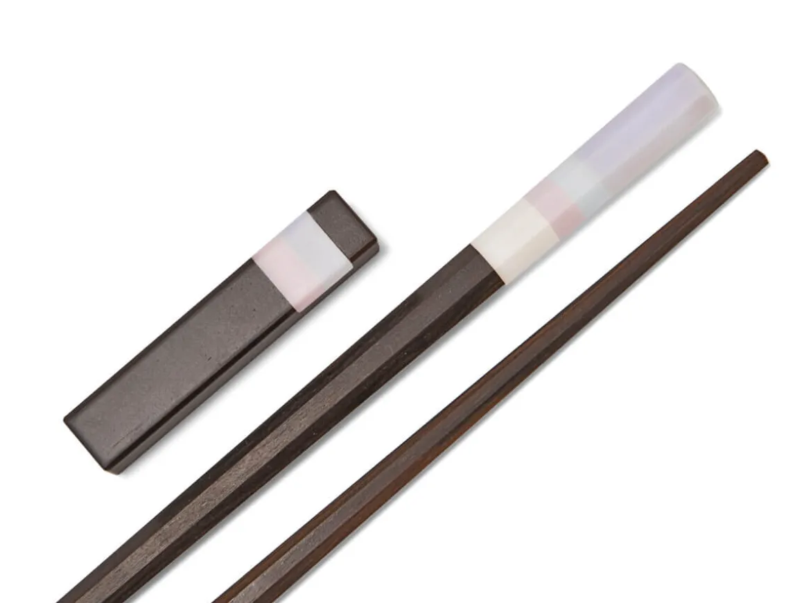 ORYOKI Essstäbchen*Japanische Essstäbchen LA Coast, Ebenholz, mit Ablage