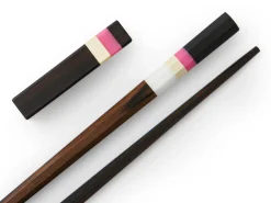 ORYOKI Essstäbchen*Japanische Essstäbchen Midnight Paris, Ebenholz, mit Ablage