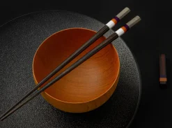 ORYOKI Essstäbchen*Japanische Essstäbchen Valencia Scent, Ebenholz, mit Ablage