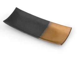 ORYOKI Sushi Teller|Japanisches Porzellan*Japanische Servierplatte Sou, schwarz-gold, 2 Größen