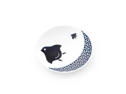 ORYOKI Japanisches Porzellan*Japanischer Teller Mamezara, Nami chidori, Ø 10,8 cm