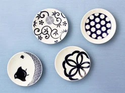 ORYOKI Japanisches Porzellan*Japanischer Teller Mamezara, Shou chiku bai, Ø 10,8 cm